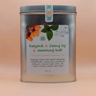 Čaj - Rakytník + zelený čaj & jasmínový květ (80 g)